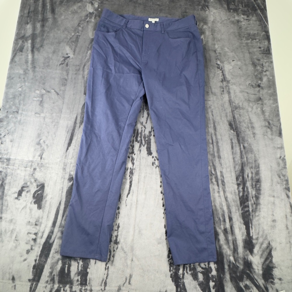 Peter Millar Golf Pants Mens 36x32 Blue 5-Pocket Performance Trousers